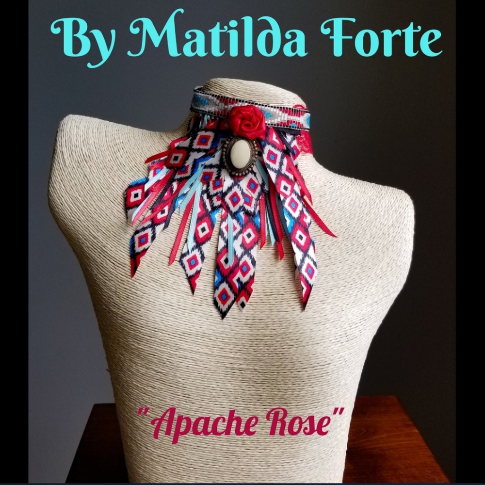 Textile choker style necklace